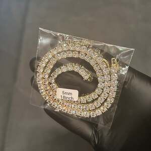 Moissanite Brand New Gold 5mm Tennis Chain 18 Inch